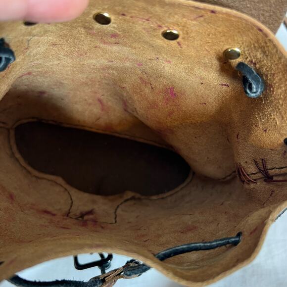 genuine soft leather floral embossed mini rucksack backpack - Picture 10 of 11